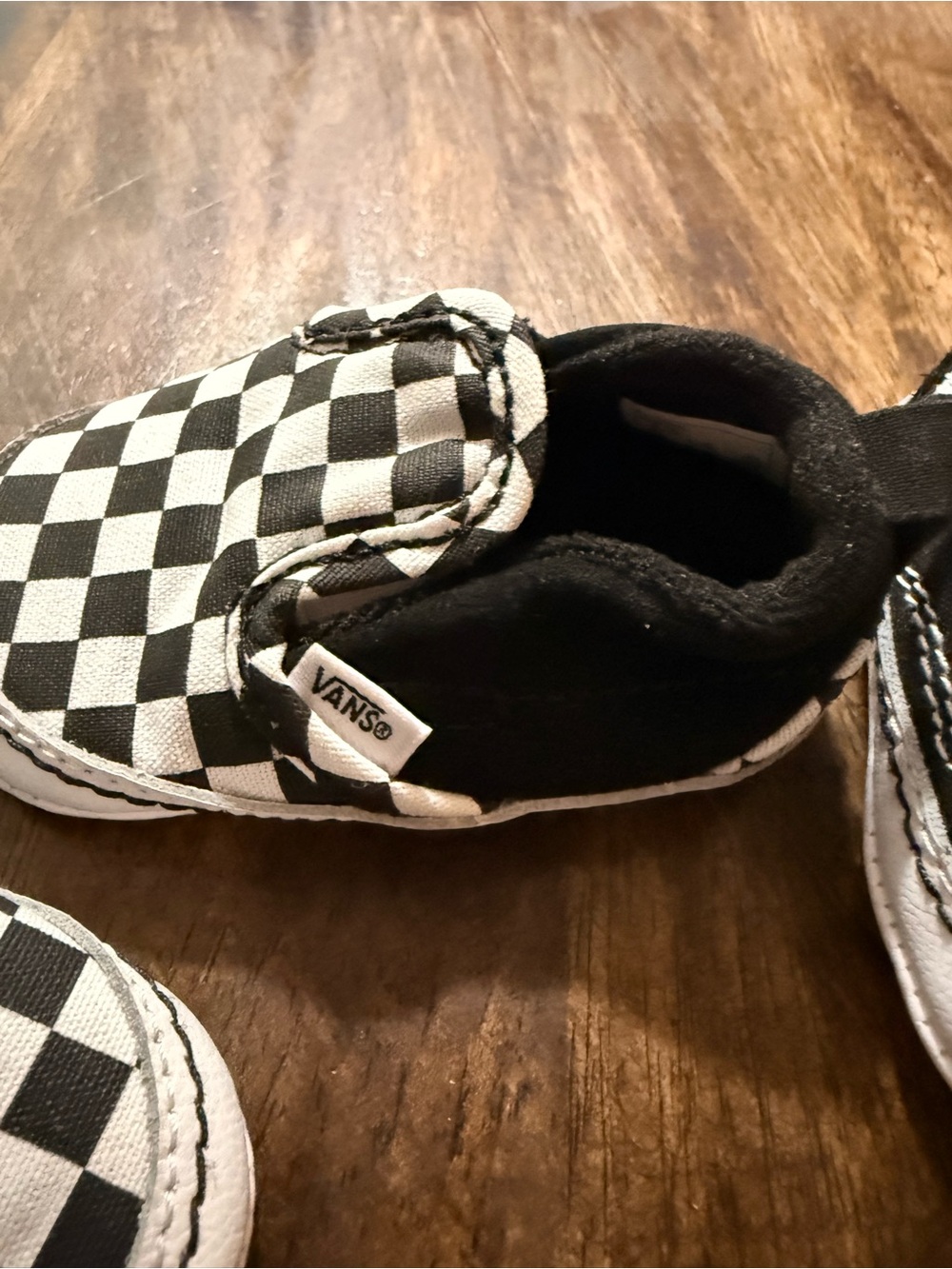 Vans Slip On Infant Baby Crib Shoes - Black & White Checkered- Boys or Girls - Picture 3 of 11